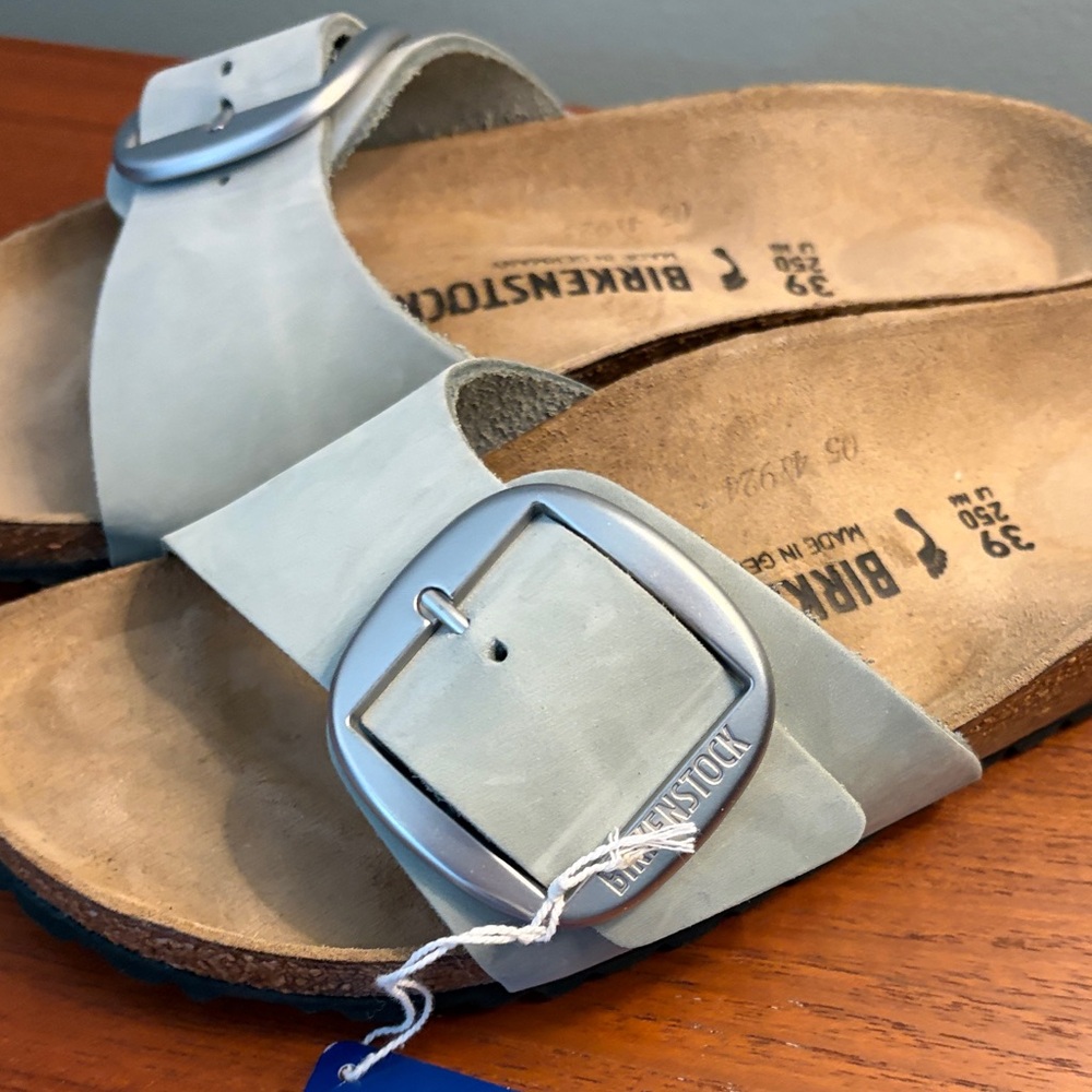 Birkenstock Madrid Sandal in Pale Sage with Oversized Buckle 39 - Picture 3 of 6